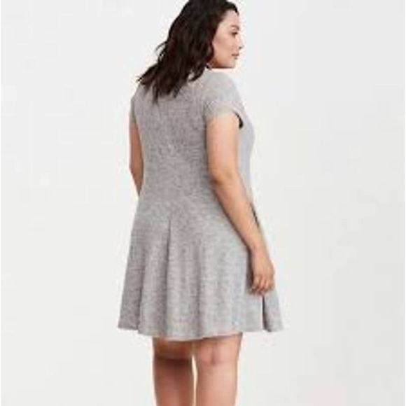 Torrid Hacci Knit Trapeze Dress in Heather Gray 1 14/16 - Picture 1 of 10